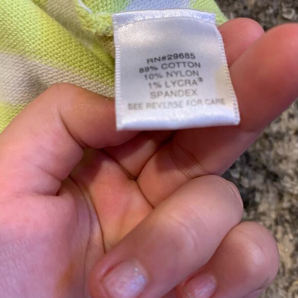 Pendleton Striped 3/4 Sleeve Button Up Cardigan Sweater Green White Size Large - Picture 7 of 8